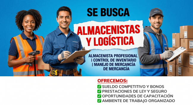¡Vacante: Almacenista Responsable! (Manejo de mercancía y estricto orden) 📦📐