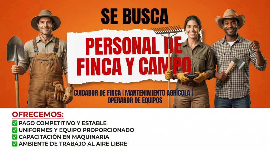 ¡Únete a nuestro equipo! Buscamos Cuidador de Finca 🌳🚜