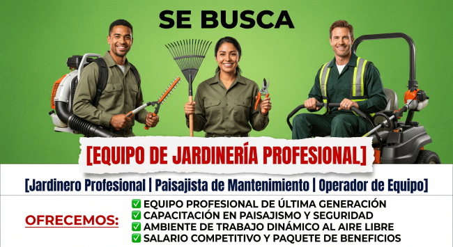 ¡Se busca Jardinero con «Mano Verde»! (Mantenimiento Estético / Equipo Pro) 🌳🌿✂️