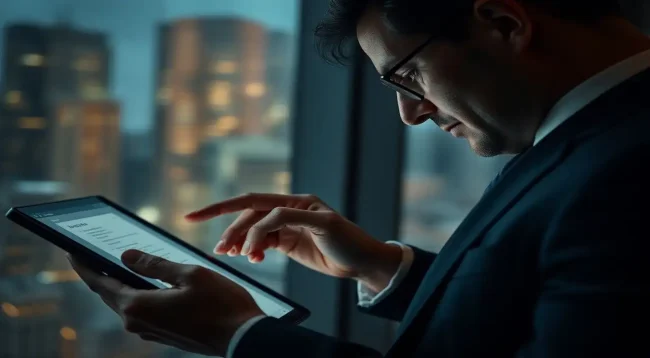 Hombre discreto busca trabajo en tableta