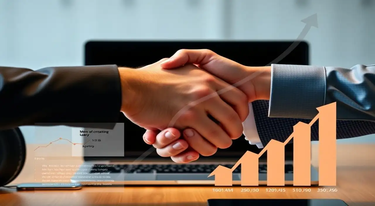 Negociación laboral profesional, gráficos y reunión