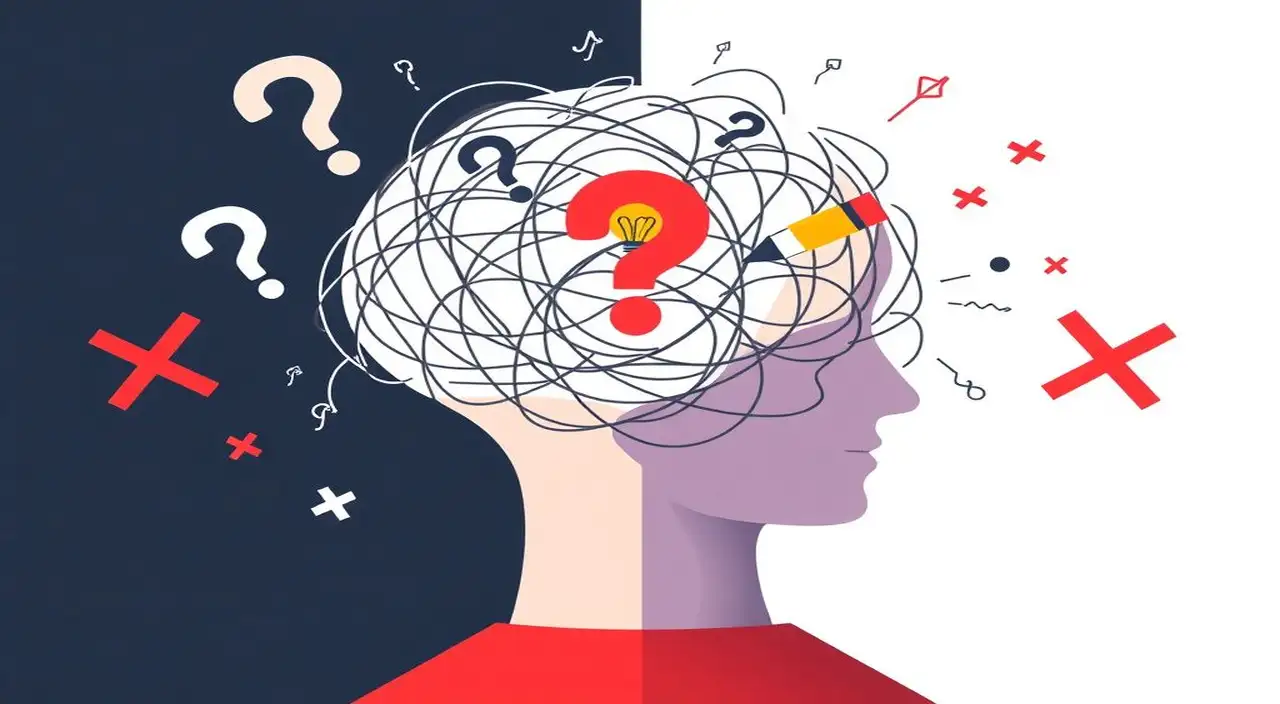 Cabeza confusa, arte abstracto infográfico