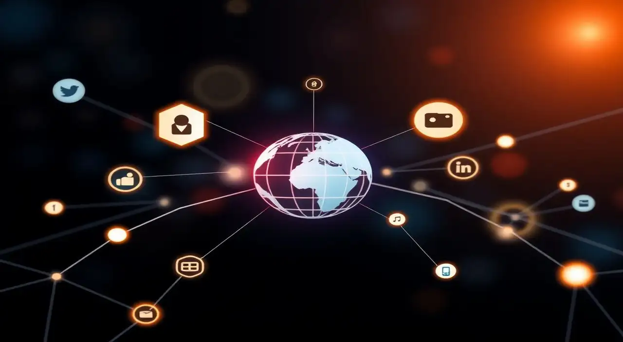 Conexión global digital brillante y moderna