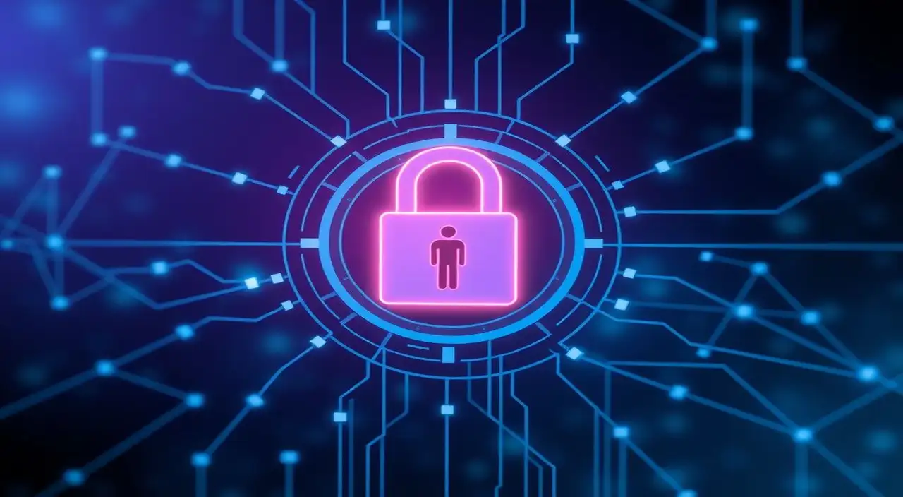 Privacidad de datos: Interfaz futurista, diseño moderno