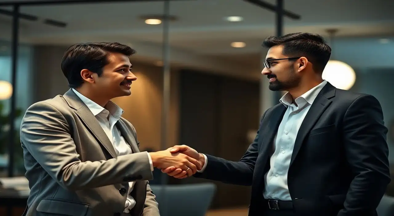 Profesionales exitosos en oficina moderna